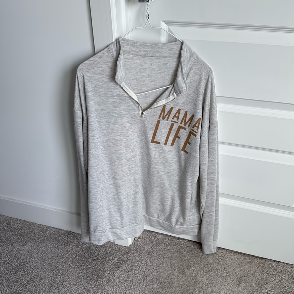 MAMA LIFE lightweight quarter zip pullover‎ sweatshirt